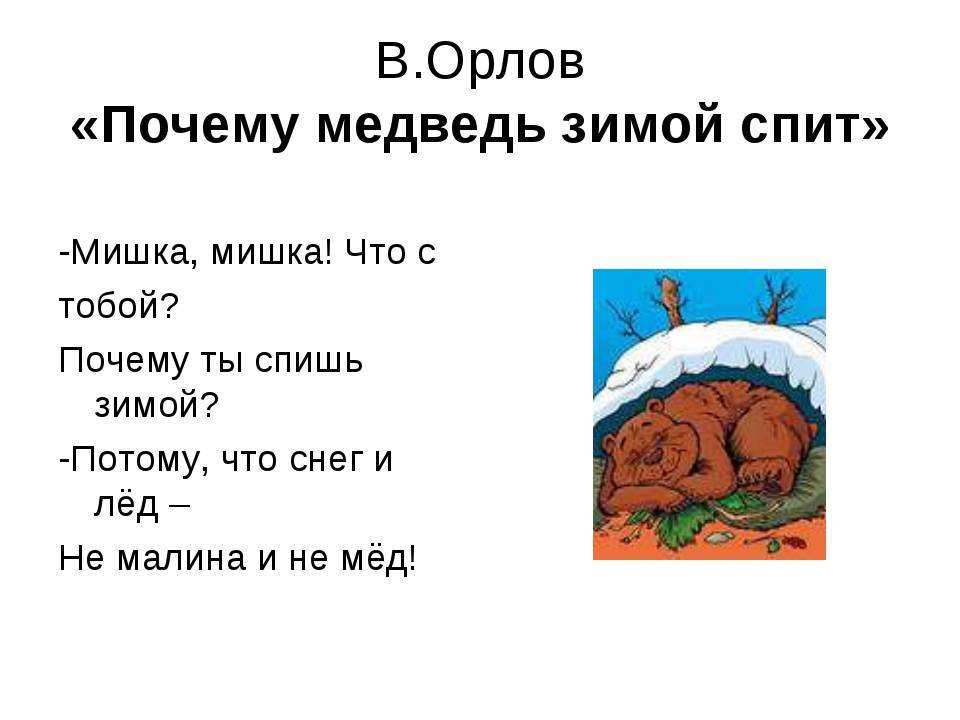 Презентация на тему "почему медведь зимой спит?" по музыке